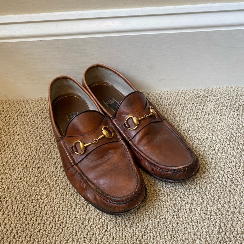 Gucci Men’s Leather Horsebit Loafer 9.5 Brown